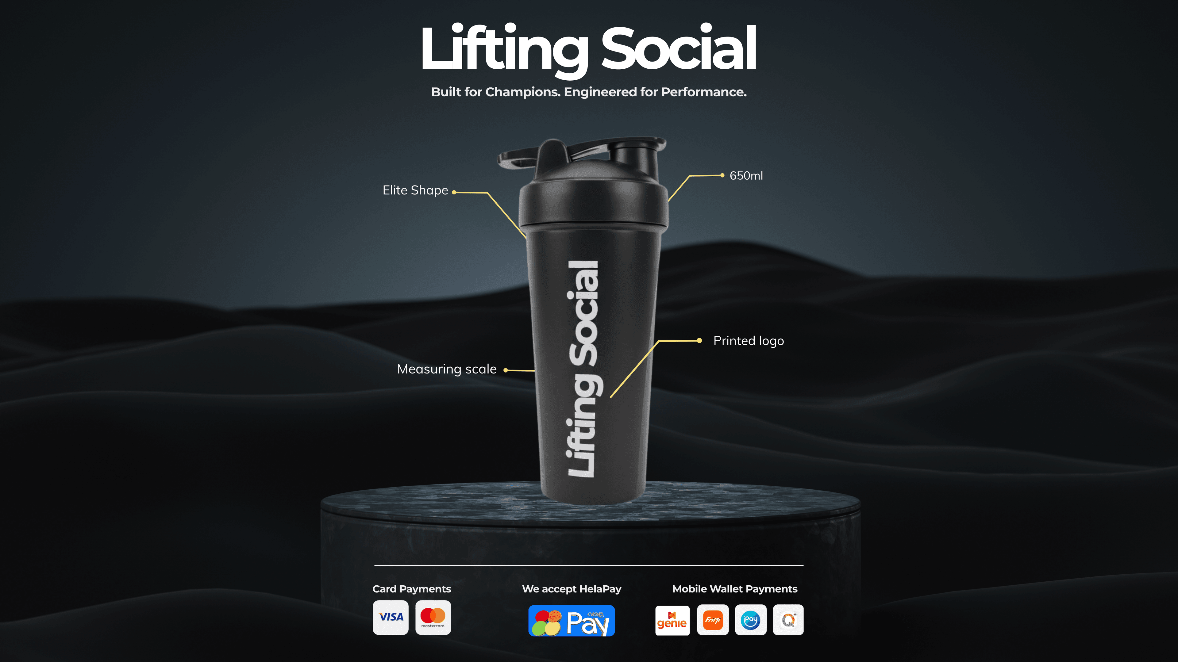 Lifting Social Elite Gym Shaker - Main View