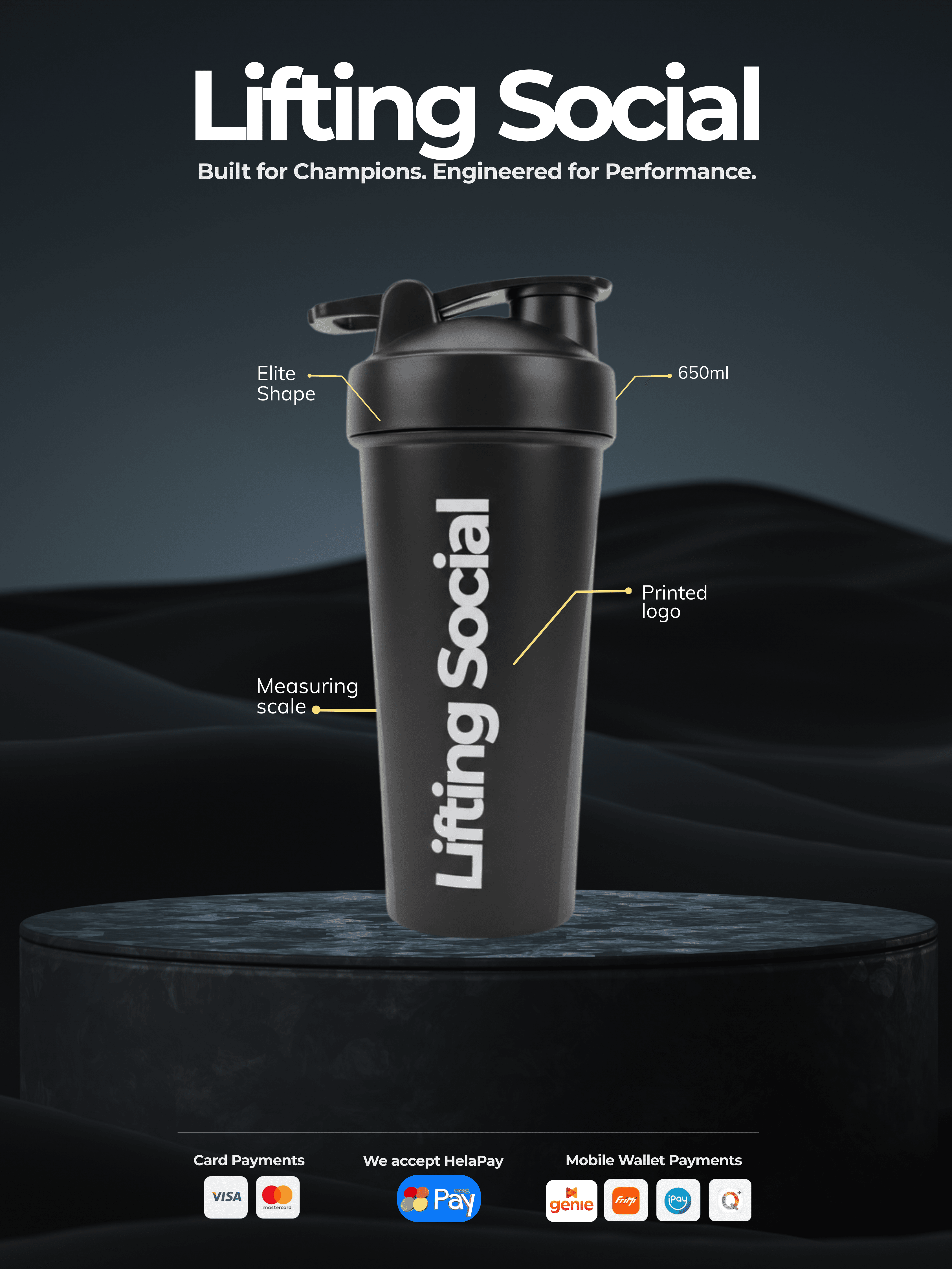 Lifting Social Elite Gym Shaker - Main View